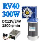 300W Gear Motor Gearmotors High Torque Worm Gear Reducer Gearbox Electric RV40
