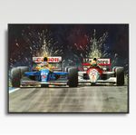 SENNA & MANSELL Spain 1991 A3 print, painting by Greg Tillett poster Formula 1