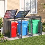 3 Wheelie Bin Storage Box Lockable Weatherproof 240L Metal Shed