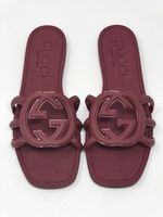 Gucci Interlocking GG  Flats Slides Burgundy UK 6 US 9 EUR 39 18595