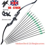 Archery 54" Takedown Recurve Bow Arrows for Beginner Hunting & Target Practice
