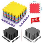 EVA Interlocking Soft Foam Mat Kids Play Area Jigsaw Edges Exercise Gym Tiles UK