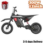 Electric Kids Dirt Bike 300W Motorcyc 36V 4AH 3-Speed 25km/h LED 15km Black UK