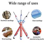 10Pcs Black Deep Hole Long Nib Marker Pen Set waterproof Metal Woodworking Tool