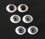 SOLID GLASS EYES OVAL FLAT BACK 22mm,20mm for Reborns,Ooaks and other crafts