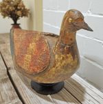 Vintage Wooden Bird Figurine Original Old Hand Carved