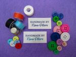 Printed Handmade by your name sew in labels - 50mm x 25mm (SL FLAT 1 - D12)