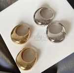 Smooth Chunky 18ct Gold Plated Sterling Silver Huggie Hoop Earrings for Women