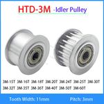 HTD-3M Timing Belt Idler Pulley Smooth Tooth/Toothed Tensioner Pulley Width 11mm