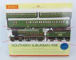 OO Gauge Hornby R2813 Triple Pack SR Olive Green 1938 Maunsell Coaches NO LOCO