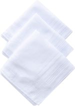 2 PCS Mens Large White Square Handkerchief Soft Cotton Hankies Hankerchiefs UK
