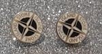 Set of 2 Stone Island pin badge  hooligan white with Black  13mm NUFC Casuals 