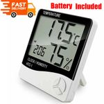 Digital LCD Thermometer Hygrometer Humidity Meter Room Indoor Temperature Clock