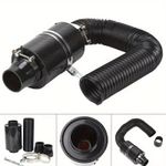 Car Cold Air Filter 3" 76MM Universal Feed Induction Intake Pipe Hose Kit Black