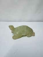 Vintage Carved Stone Turtle Figurine Green Onyx Marble Ornament Figure #R