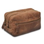 Handmade Toiletry Bag Soft Brown Org Leather Travel Wash Grooming Kit Pouch Bag