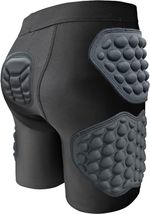 Kids Skate Padded Shorts for Ice Skating, Softball, Football – Size YXL Black