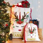 Unicorn Santa Sack Christmas Reindeer Xmas Bag Stocking Personalised Name NS031