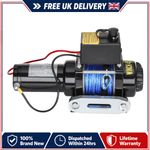 Electric Winch 12v 4500lb/2041kg Fiber Rope & Twin Wireless Remote Workshop UK