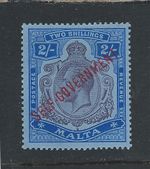 MALTA 1922 SELF GOVERNMENT 2s6d PURPLE & BLUE/BLUE MULTICROWN CA SG 111 CAT £250