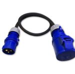 Marten® 230V  16a Plug to 32a Coupler Socket 1 Meter Lead 4mm HO7RN-F Cable