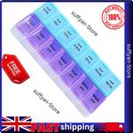 14 Slots AM PM Weekly Pill Box Colorful Tablet Storage Case Medicine UK