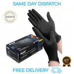 Black Nitrile Gloves Box 100 Powder & Latex Free Tattoo Mechanic PPE – All Sizes
