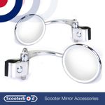 Round Clamp on Legshield Mirror | Vespa/ Lambretta Scooters LEFT AND RIGHT SIDE