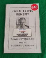 Crystal Palace V Sunderland Benefit Match Football Programme Fair/Good 1948/49
