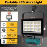 For Makita 18V Battery LED Work Light 60W Cordless Workshop Camping Torch 2Modes