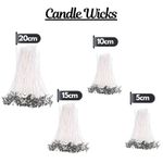 PRE WAXED CANDLE WICKS WITH SUSTAINERS LONG TABBED FOR CANDLE MAKING CRAFT