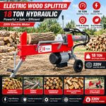 18 Ton Electric Log Splitter Hydraulic Wood Splitter 220V Motor UK