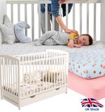 BABY FITTED JUNIOR BED SHEET PRINTED 100% COTTON MATTRESS 140x70cm UK Seller 