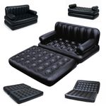 5 in 1 INFLATABLE DOUBLE SOFA LOUNGER COUCH AIRBED MATTRES SOFABED FAST