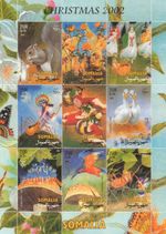 Christmas 2002 angel fairy pixie elf MNH stamp sheetlet