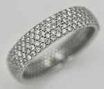 NEW 1. 1/2ct Natural✨Premium Diamond Multi-Row 5m Full Band Ring in 950 Platinum