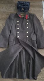 Officer's Greatcoat of Lieutenant Colonel of Soviet Army Military Coat + Ushanka
