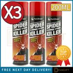 3 x 200ML SPIDER & CREEPY CRAWLY INSECT KILLER SPIDER SPRAY NO MORE SPIDERS NEW