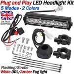 5 Modes LED Headlight Light Bar Lighting Kit For Honda Kawasaki Yamaha Pit Bike