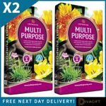 GROWMOOR 120 LITRE MULTI ALL PURPOSE COMPOST 2 x 60L BAGS CONTAINERS GARDEN NEW