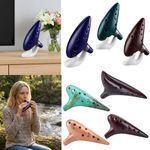 Ocarina Ceramic 12 Holes Alto C Flute Musical Instrument for Gift Adults Boys