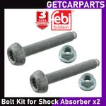 X2 Front Strut Pinch Bolt Hub Nut Kit Golf VW Audi OE N90954802 Febi 27876 PAIR