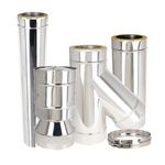 Twin Wall Flue Pipe Stainless Steel Insulated Multifuel and Wood Burning Stoves
