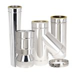 Twin Wall Flue Pipe Stainless Steel Insulated Multifuel and Wood Burning Stoves