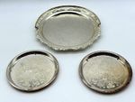 Vintage Silver Plated Coasters Falstaff Pair Cake Serving Platter Set