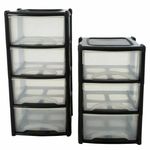 LARGE 3 & 4 PLASTIC DRAWERS -TOWER UNIT TROLLEY CHEST DRAWER SCHOOL OFFICE HOME