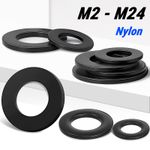 Flat Black Nylon Plastic Washer Form A M2 M2.5 3,M3.5,M4 M5,M6 M8,10,M12 M14-M24
