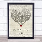 On Melancholy Hill Script Heart Song Lyric Print