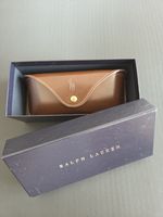 RALPH LAUREN Brown Button POLO Glasses Case