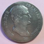 Silver coin 5 francs, Bonaparte 1st consul, year 12. A